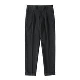 British Style Autumn New Solid Business Casual Suit Pants Men Clothing Simple All Match Formal Wear Office Trousers Straight 36