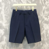 five-point pants men's summer trend casual 5 points mid pants wild youth loose white suit shorts bermuda masculina