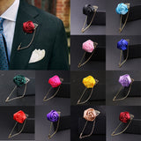 1 Pcs Men Rose Flower Golden Leaf Fashion Brooch Pin Suit Lapel New Men Wedding Boutonniere Brooch Jewelry