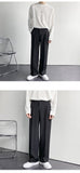 Men Suit Pants Solid Full Baggy Casual Wide Leg Trousers for Men Khaki Black White Japanese Style Streetwear Oversize Pants Man