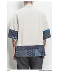 Men Color Block Kimono Black Shirts  Mens Fashions Casual Summer Shirts Male Designer Vintage Shirt Plus Size