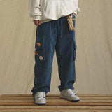 Gotmes Corduroy Pants Wide Leg Pants for Men Cargo Trousers Male Vintage Pants Winter Warm Japanese Harajuku Fashion Hip Hop