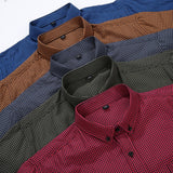5 Color Summer Short Sleeve Shirt Men Loose Casual Classic Plaid Business Plus Size Shirts Male Brand Clothes 6XL 7XL 8XL 10XL