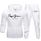 mens fashion Style Men's Fall and Winter Pepe Logo Men's Hooded Tracksuits Man Pullover + Trousers Sets Clothing Male Sport Hoodies Suit S-4XL