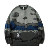 Gotmes Harajuku vintage rabbit ugly sweater streetwear pullover men super cute anime knitwear sweating video hip hop grandpa sweater