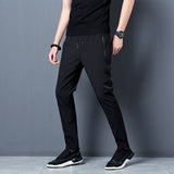Men'S Korean Fashion Casual Summer Thin Quick Drying Ice Silk Straight Pants Loose Sports 9-Point Trousers Boy