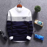 New Autumn Pullovers Men Fashion Stripe Causal Knitted Sweaters Pullovers Mens Slim Fit O Neck Knitwear Mens Brand Clothing