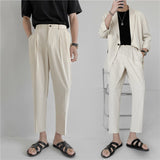 Summer Multi-color Suit Pants Men's Fashion Business Society Mens Dress Pants Korean Loose Straight Casual Pants Men Trousers