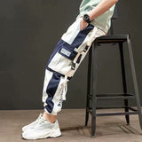 Men Hip Hop Black Cargo Pants joggers Sweatpants Overalls Men Ribbons Streetwear Harem Pants Women Fashions Trousers