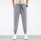 Korean Ice Silk Men'S Summer Thin Fashion Brand Loose And Versatile Quick Dry Casual Pants 9-Point Sports Trousers Boy