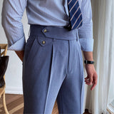 Autumn Men's Trousers High-waist Straight Drape Casual Business Dress Pants Office Social Wedding Streetwear Fashion Long Pants