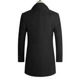 New Autumn Winter Long Overcoat Men Fashion Slim  Fit Long Wool Blends Coats Men Solid Business Causal Windbreaker Jackets Men