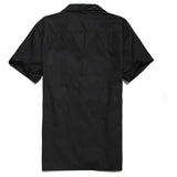 Brand Plaid Shirts Men's Blouse Patchwork Short Sleeve Casual Button Down Shirts Camiseta Retro Hombre Bowling Dress Male Shirts