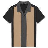 Plus Size Vertical Striped Shirts For Men Overhemden Heren Blouse Men's Short Sleeve Industrial Shirt, Button-Down Dress