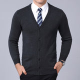 Fashion Brand Sweater For Mens Cardigan Coat V Neck Slim Fit Jumpers Knitwear Winter Korean Style Casual Mens Clothes