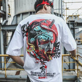 Cotton Cool Oversized T Shirt Gothic High Street Hip Hop T-shirt Men Women Summer Blouse Harajuku Loose Devil Tshirt Streetwear