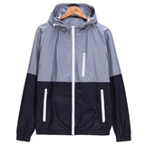 Men Casual Spring Autumn Lightweight Jacket  Arrival Hooded Contrast Color Zipper up Jackets Outwear Cheap