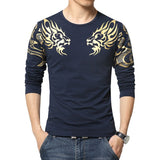 Spring New Arrival Men's T Shirt O Neck Patchwork Long Sleeve T Shirt Mens Clothing Trend Plus Size Top Tees Shirts M-5XL