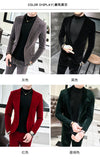Elegant Wine Red Suits Mens Velvet Luxury Suits For Mens Groom Wedding Velour Suits Gentlemen Dress 2 pcs Flannel Green Burgundy