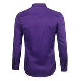 Purple Men's Bamboo Fiber Dress Shirt  Brand New Slim Fit Long Sleeve Chemise Homme Non Iron Easy Care Formal Shirt For Men
