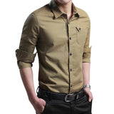 Shirts for men New 100% Cotton High Quality Military Men Shirts Long Sleeve Slim Men's Shirts Business Men Brand Clothing