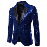 Shiny Gold Sequin Glitter Embellished Blazer Jacket Men Nightclub Prom Suit Blazer Men Costume Homme Stage Clothes For singers