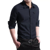 Shirts for men New 100% Cotton High Quality Military Men Shirts Long Sleeve Slim Men's Shirts Business Men Brand Clothing