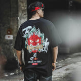 Cotton Cool Oversized T Shirt Gothic High Street Hip Hop T-shirt Men Women Summer Blouse Harajuku Loose Devil Tshirt Streetwear