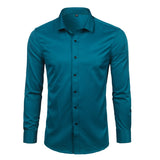 Purple Men's Bamboo Fiber Dress Shirt  Brand New Slim Fit Long Sleeve Chemise Homme Non Iron Easy Care Formal Shirt For Men