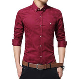 New Autumn Fashion Brand Men Clothes Slim Fit Men Long Sleeve Shirt Men Polka Dot Casual Men Shirt Social Plus Size M-5XL