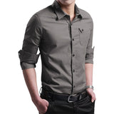 Shirts for men New 100% Cotton High Quality Military Men Shirts Long Sleeve Slim Men's Shirts Business Men Brand Clothing