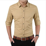New Autumn Fashion Brand Men Clothes Slim Fit Men Long Sleeve Shirt Men Polka Dot Casual Men Shirt Social Plus Size M-5XL