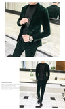 Elegant Wine Red Suits Mens Velvet Luxury Suits For Mens Groom Wedding Velour Suits Gentlemen Dress 2 pcs Flannel Green Burgundy