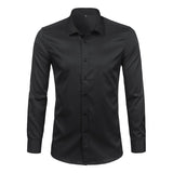 Purple Men's Bamboo Fiber Dress Shirt  Brand New Slim Fit Long Sleeve Chemise Homme Non Iron Easy Care Formal Shirt For Men