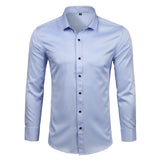 Purple Men's Bamboo Fiber Dress Shirt  Brand New Slim Fit Long Sleeve Chemise Homme Non Iron Easy Care Formal Shirt For Men