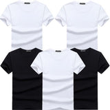 High Quality Fashion Men's T-Shirts Casual Short Sleeve T-shirt Mens Solid Casual Cotton Tee Shirt Summer Clothing 6pcs/lot