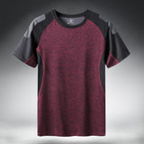Quick Dry Sport T Shirt Men  Short Sleeves Summer Casual Cotton Plus Asian Size M-5XL 6XL 7XL Top Tees GYM Tshirt Clothes