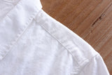 Cotton Linen Shirts For Men Casual Short Sleeve Tops Oversize Solid White Turn-Down Collar Tee Male Summer Vacation Clothing