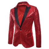 Shiny Gold Sequin Glitter Embellished Blazer Jacket Men Nightclub Prom Suit Blazer Men Costume Homme Stage Clothes For singers