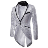 Shiny Gold Sequin Glitter Embellished Blazer Jacket Men Nightclub Prom Suit Blazer Men Costume Homme Stage Clothes For singers