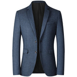 New Blazers Men Solid Color Business Causal Mens Suits Coats Mens Blazers Two Buttons Flap Pocket Smart Casual Blazers for Men