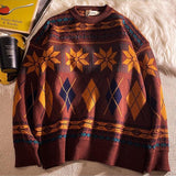Pullovers Vintage Retro Christmas Sweater Couple  Men's Knitted Sweater Winter Warm Casual Korean Streetwear Harajuku