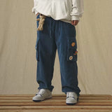 Gotmes Corduroy Pants Wide Leg Pants for Men Cargo Trousers Male Vintage Pants Winter Warm Japanese Harajuku Fashion Hip Hop