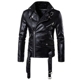 Motorcycle Pilot Leather Jacket Fashion Brand Men's Designer Punk Wind Oblique Zipper Design Men's Leather Jacket Coat