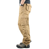 Spring Autumn Mens Cargo Pants Multi Pocket Khaki Trousers Casual Military Cotton Pants Men Plus Size Pantalon Cargo Homme