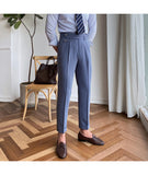 Autumn Men's Trousers High-waist Straight Drape Casual Business Dress Pants Office Social Wedding Streetwear Fashion Long Pants