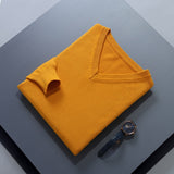 Men Jumpers Hot Sale Vneck Long Sleeve Pullovers Solid Color Standard Clothes Male Woolen Knitting Jumpers