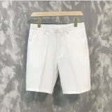 five-point pants men's summer trend casual 5 points mid pants wild youth loose white suit shorts bermuda masculina