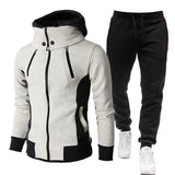 Autumn Winter Tracksuit Men Suits Casual High Callor Hoodie + Pant Sportswear Male Warm Zipper Sweatshirts /jacket Two Piece Set