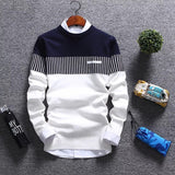 New Autumn Pullovers Men Fashion Stripe Causal Knitted Sweaters Pullovers Mens Slim Fit O Neck Knitwear Mens Brand Clothing